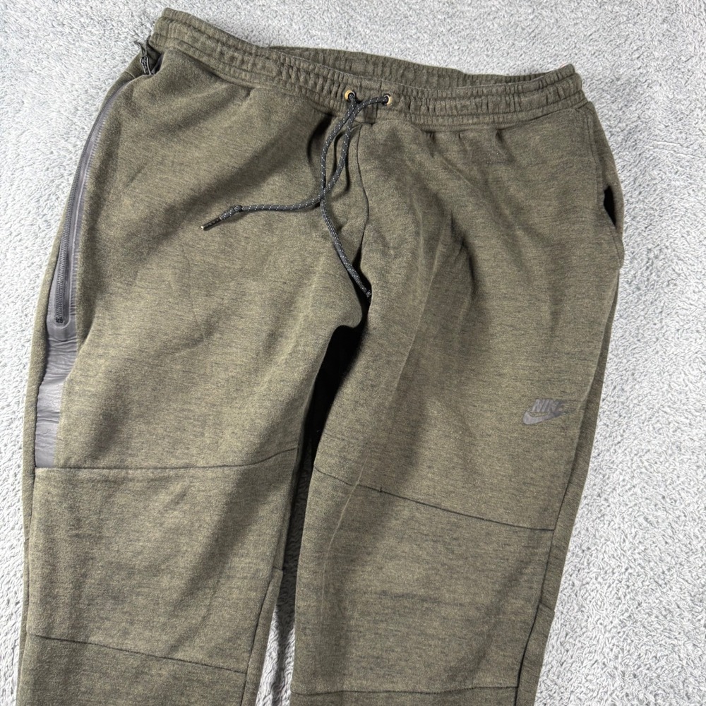 Nike Tech Fleece Joggers Mens 3XL Olive Green Tapered Sweatpants Zip Pocket
